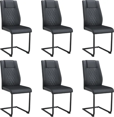 Vista 30 de gopop Juego de 4 sillas de comedor, modernas sillas de cocina y comedor con patas de metal galvanizado, sillas laterales tapizadas para comedor