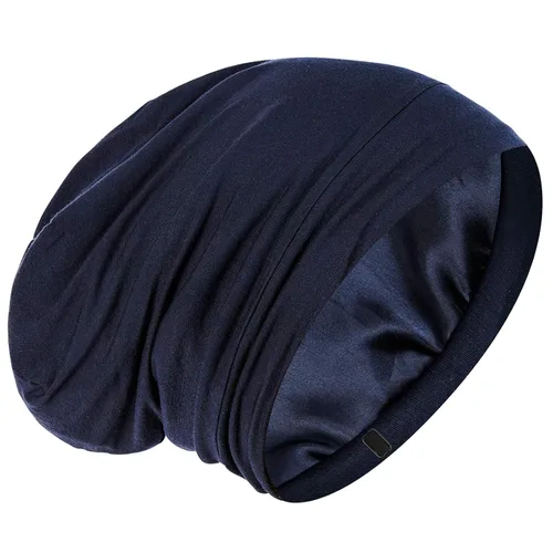 Vista 12 de Gorro de Dormir con Forro de Satén de Seda - Ajustable que se Mantiene Toda la Noche, Cobertura Envolvente para el Cabello, Gorro Holgado