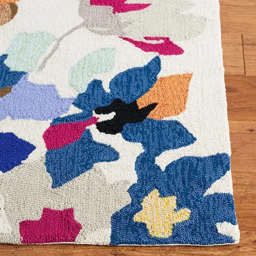 Vista 4 de SAFAVIEH Four Seasons Collection FRS509D - Alfombra floral con gancho a mano (3 pies 6 pulgadas x 5 pies 6 pulgadas), color marfil/multi