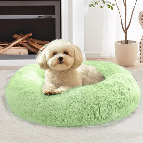 Vista 67 de JOLLYVOGUE - Cama calmante para perros y gatos pequeños y medianos, antiansiedad, redonda, suave, acogedora con parte inferior antideslizante