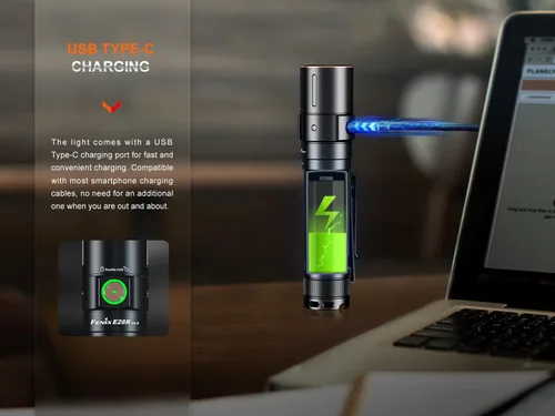 Vista 7 de Fenix E28R V2.0 linterna EDC, 1700 lúmenes USB-C recargable compacta de bolsillo con cola magnética