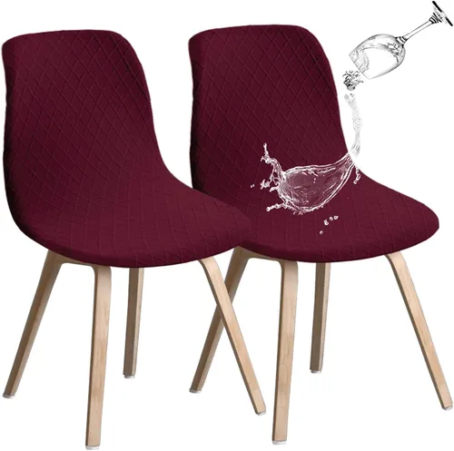 Vista 15 de Juego de 2 fundas de jacquard para silla, elásticas, impermeables, escandinavas, para sillas de comedor, lavables, modernas, fundas de asiento