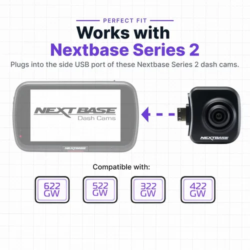 Vista 8 de Nextbase Series 2 Cámaras de módulo complementario – Ángulo de visión de cabina de 140 grados para uso comercial – Compatible con modelos de cámara