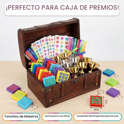Vista 4 de Hicarer - Llavero de juego de 8 piezas de Tic Tac Toe para niños de 4 a 8 a 12 años Intenso