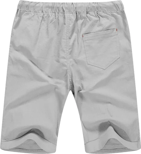 Vista 2 de Sailwind Pantalones cortos de lino para hombre, estilo casual, con cordón, para playa