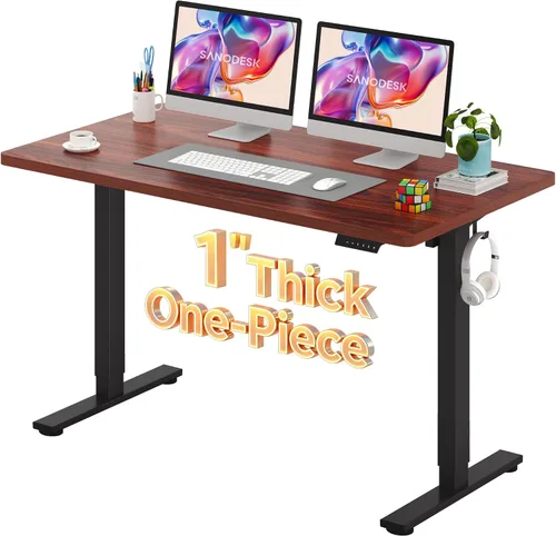 Vista 23 de SANODESK Escritorio Eléctrico de Pie de 40 x 24 pulgadas, Superficie de Una Pieza, Escritorio de Altura Ajustable con Controlador de 6 Botones Marco