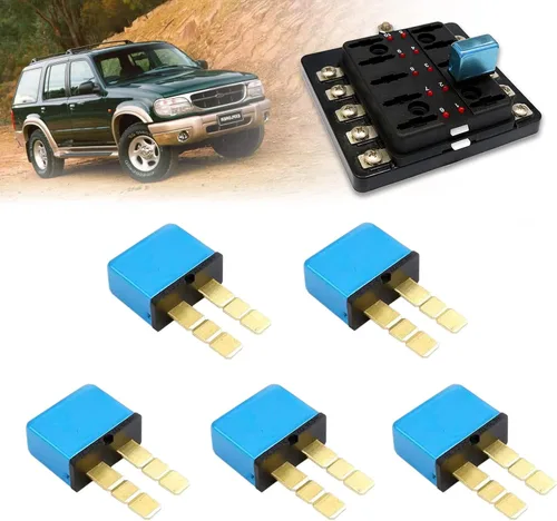 Vista 8 de Disyuntor automotriz T1 reinicio térmico, montaje enchufable con función de cierre, conexión de terminal tipo cuchilla ATC ATO (5 piezas)