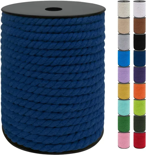 Vista 54 de JeogYong Cordón de algodón de 10mm, 22.86 metros de cuerda natural para macramé, hilo de 3 hebras torcido, cuerda para macramé para manualidades