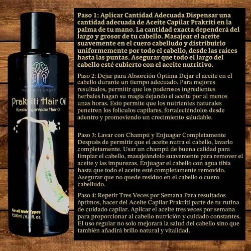 Vista 3 de Pakriti Hair Oil - Aceite para el cabello ayurvédico Kerala con hierbas naturales