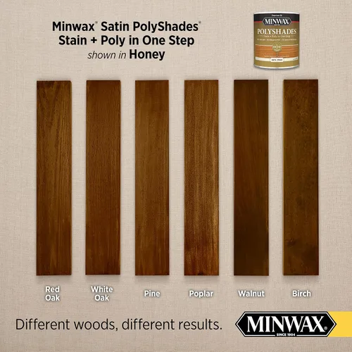 Vista 2 de Barniz Minwax 213104444 PolyShades Miel