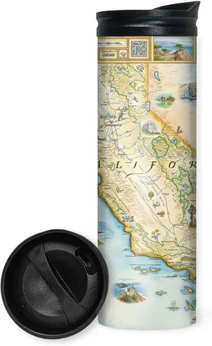 Vista 27 de Xplorer Maps 1000 Islands Map - Vaso de viaje de 16 onzas con tapa resistente a derrames, vaso de café aislado al vacío de acero inoxidable