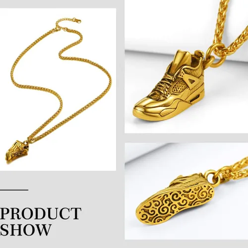 Vista 6 de Richsteel Necklaces for Men Women FootballBasketballBoxing GlovesShoes Pendant Stainless Steel Hip Hop Sports Fan Jewelry