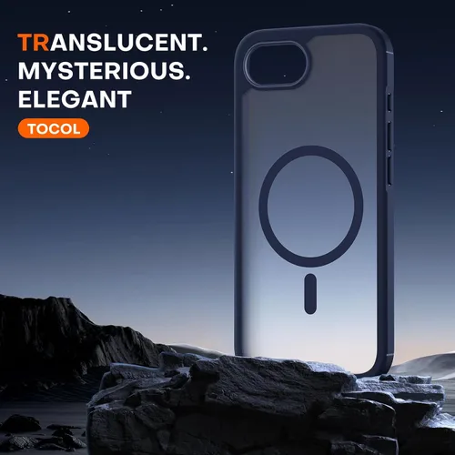 Vista 544 de TOCOL Funda para iPhone 11, compatible con Magsafe, protección completa de cámara, imanes integrados, protección contra caídas, funda translúcida