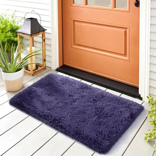 Vista 38 de Noahas Alfombras de Área Grandes y Esponjosas de 5x8 pies para Sala de Estar y Dormitorio, Alfombra Gruesa de Pelo Largo Beige y Blanca, Alfombra
