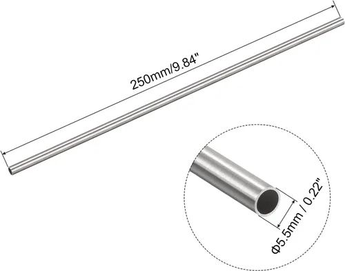 Vista 2 de uxcell Tubo capilar del acero inoxidable 304, tubería gruesa del metal de la longitud de la pared de 820.2 ft m del OD 18.0 ft m x 0.7 ft m
