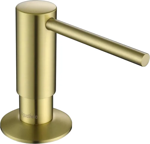 Vista 13 de AguaStella ASF026BG Dispensador de jabón integrado dorado cepillado brillante para fregadero de cocina con botella de jabón bomba de encimera