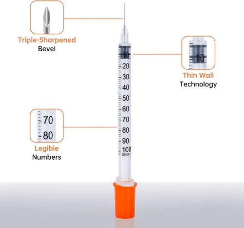 Vista 2 de Jeringas desechables de 1ml/cc 30G de 1/2 pulgada con aguja, cada una envuelta individualmente. Paquete de 30 (1cc-30G 1/2"-30 PACK)