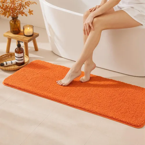 Vista 88 de MIULEE Alfombras de baño negras de microfibra suave y pequeña, 16 x 24