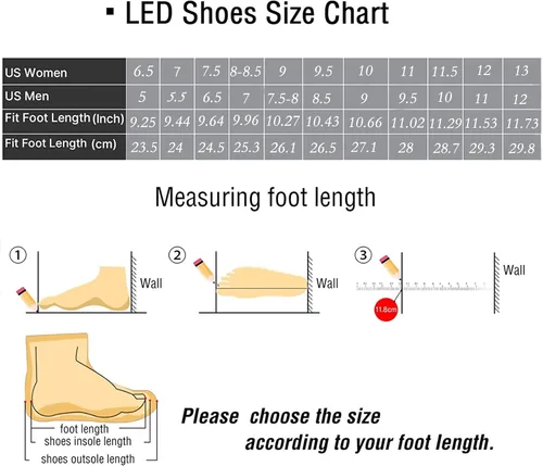 Vista 5 de Zapatos con luz USB para adultos, recargables, intermitentes, con luz LED, unisex, para deportes