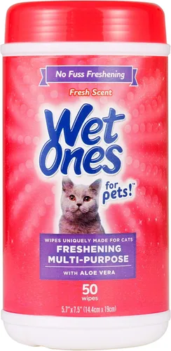 Vista 8 de Wet Ones Paquete mixto de 13 toallitas húmedas para humanos y gatos, aroma fresco 10 paquetes de toallitas antibacterianas para manos y cara, 20