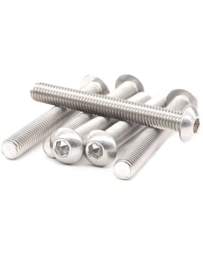 Vista 3 de IMScrews Tornillos de cabeza de vaso de 1/4-20 x 1 botón, acero inoxidable 304, unidad Allen hexagonal, paquete de 25