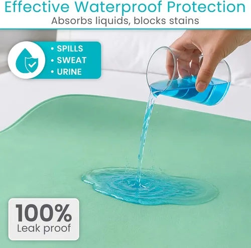 Vista 3 de Vive - Protector de colchón para incontinencia urinaria, lavable, nocturno, resistente, impermeable, reutilizable, para mantener la cama seca