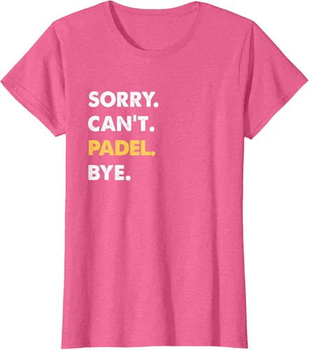Vista 65 de Sorry Can't Padel Bye Funny Camiseta de Padel, Negro