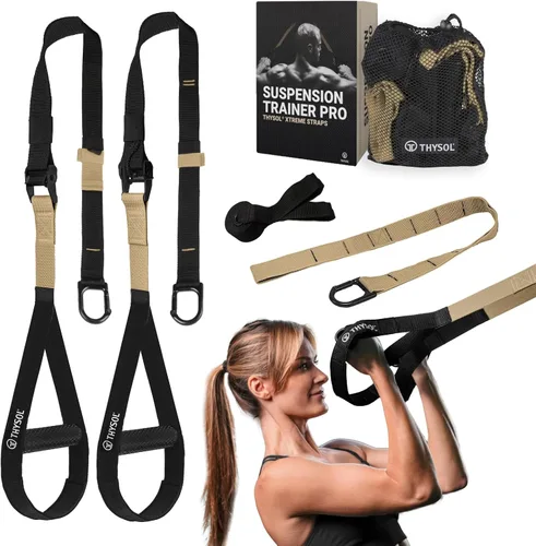 Vista 7 de THYSOL® Resistance Trainer Pro Xtreme Straps Army Juego de entrenamiento de cabestrillo con anclaje de puerta ajustable Entrenamientos