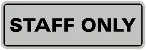 Vista 21 de All Quality Letrero estándar para pared o puerta Fácil instalación Señales de trabajo de oficina Seguridad mejorada – Negro – Pequeño