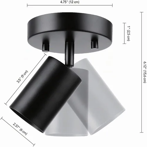 Vista 7 de Globe Electric 57498 Pratt - Foco de iluminación de riel de 1 luz, negro mate, bombilla no incluida Pratt (Negro)