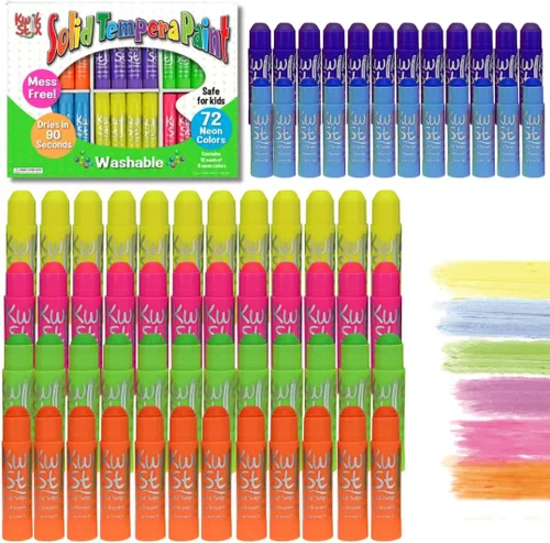 Vista 10 de Kwik Stix - Varillas de pintura de témpera sólidas, 72 colores metálicos, barras de pintura lavables, secado súper rápido, no tóxicas, sin