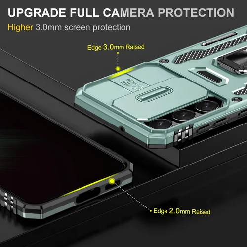 Vista 3 de ANGELAS - Funda a prueba de golpes para Samsung Galaxy S23 Plus, parachoques de silicona TPU con protección anticaídas, cubierta deslizante