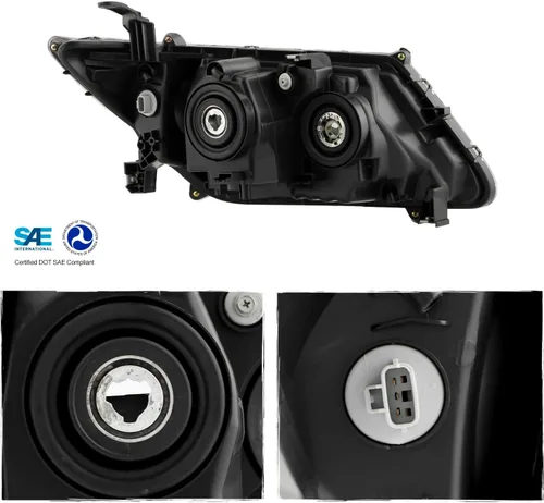 Vista 2 de AKKON - Compatible con faros delanteros halógenos tipo halógeno Honda Odyssey 11-17 2011-2017 con señal de giro secuencial de rayas LED, carcasa