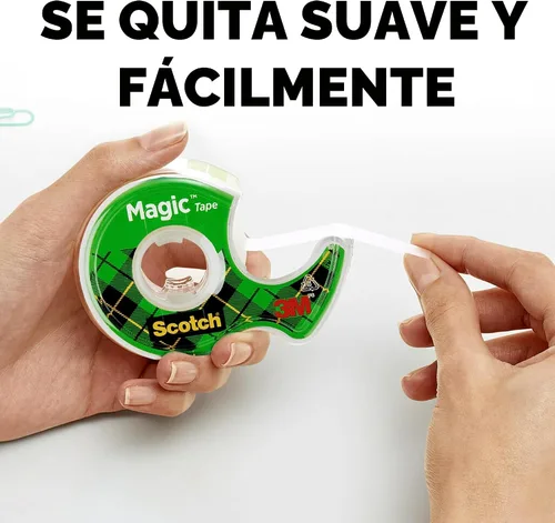 Vista 4 de Scotch Magic Tape, 4 rollos, numerosas aplicaciones, invisible, diseñado para reparación, 3/4 x 300 pulgadas, en caja
