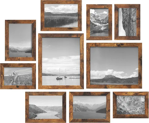 Vista 15 de SONGMICS - Paquete 10 marcos de fotos de collage con 2 marcos de fotos de 8 x 10 pulgadas, 4 de 5 x 7 pulgadas, 4 de 4 x 6 pulgadas, pared o mesa