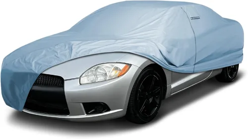 Vista 28 de iCarCover Funda de auto premium para Mitsubishi Lancer 2001-2017, resistente al agua, para todo clima, ajuste personalizado, para interior y plateado