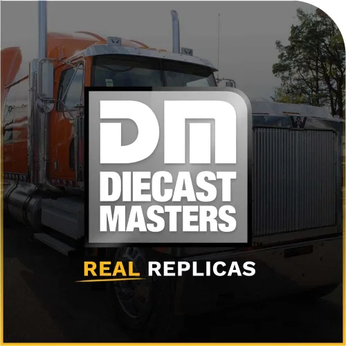 Vista 8 de Diecast Masters Western Star 4900 SB Sleeper Tandem Tractor - Cabina naranja metalizada con rayas negras 1/50
