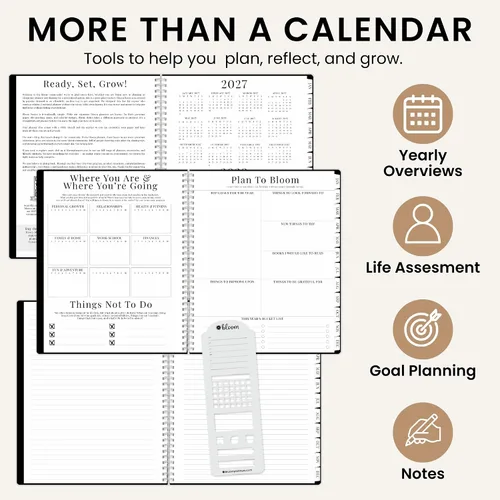 Vista 6 de Bloom Basics - Agenda 2027, año calendario (enero a diciembre) con Negro