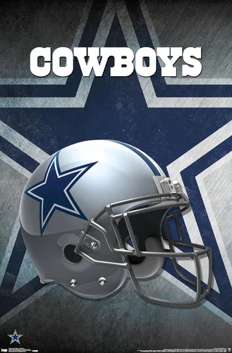 Vista 10 de Trends International NFL Dallas Cowboys - Póster de pared con casco 16, 14.725 x 22.375 pulgadas, versión enmarcada de madera de granero Versión