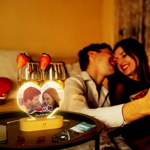 Vista 6 de Bemaystar Regalos personalizados con luz nocturna, lámpara de amor, regalos personalizados para mujeres, hombres, parejas, aniversario de San