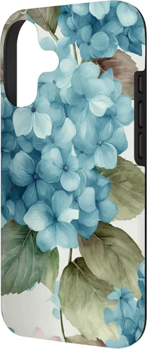 Vista 2 de Watercolor Shabby Chic Blue Hydrangeas Flower Case for iPhone 17