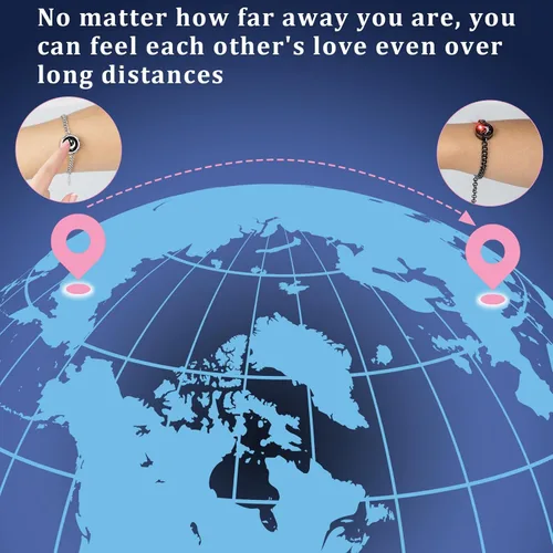 Vista 2 de EAOYAO Long Distance Touch Bracelets,Couples Bracelets, Remote Smart Matching Couples Bracelet for Couples Suitable for Long Distance Relationship
