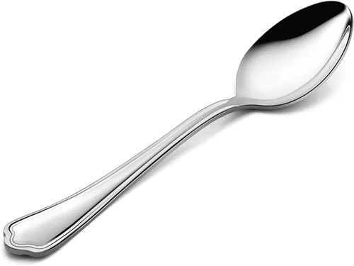 Vista 8 de E-far - Juego de 12 cucharaditas de acero inoxidable de 6.7 pulgadas para cocina o restaurante, no tóxicas y pulidas con espejo, borde festoneado