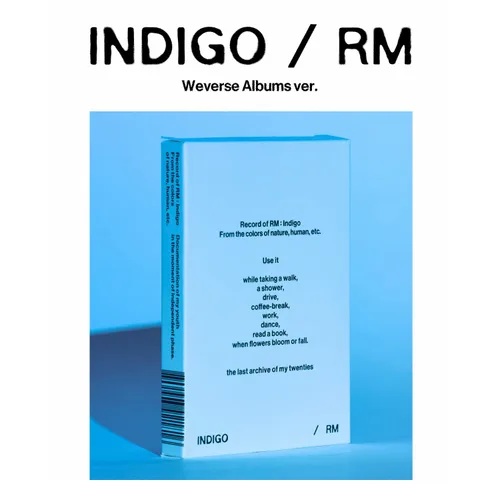 Vista 2 de RM de BTS Indigo Weverse Álbumes Ver. Caja exterior + libro de letras + tarjeta postal + tarjeta de fotos + tarjeta de fotos + foto instantánea +