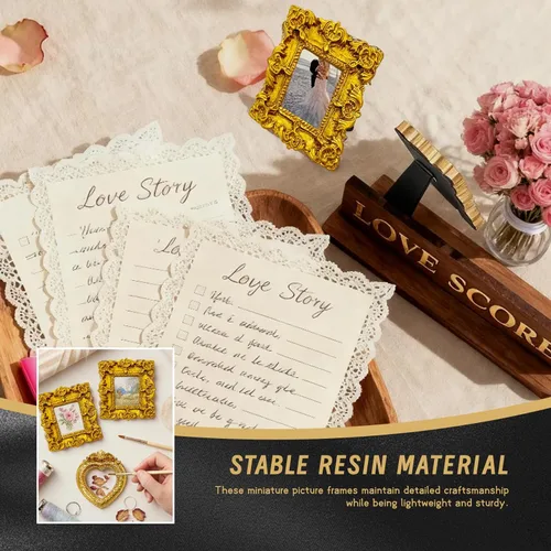 Vista 3 de Mini Frames 10PCS Gold Vintage Photo Frames for Crafts
