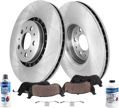 Vista 16 de Detroit Axle - Kit de freno delantero de 6 piezas para Volkswagen Jetta Golf Eos Audi A3 Quattro, Rotores de freno de disco, Pastillas de freno