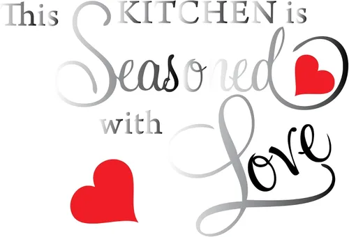 Vista 10 de Calcomanía de pared con cita This Kitchen is SEASONED WITH LOVE