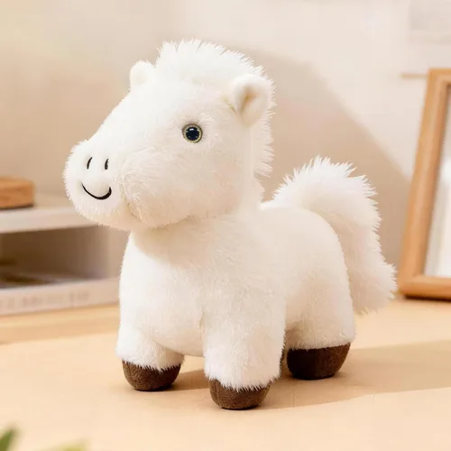 Vista 9 de PEACH CAT Animal de peluche de caballo de 8 pulgadas, lindo caballo de peluche suave, juguetes de peluche, regalos para niños, color negro