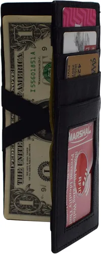 Vista 12 de MARSHAL Billetera mágica para hombre minimalista con tarjetero de crédito delgado #420CF