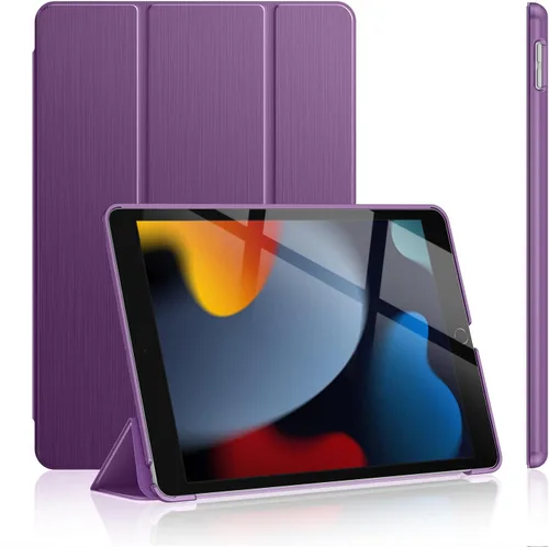 Vista 14 de Soke Funda para iPad de 9ª/8ª/7ª generación 2021/2020/2019, [soporte tríptico delgado + activación/suspensión automática], cubierta trasera